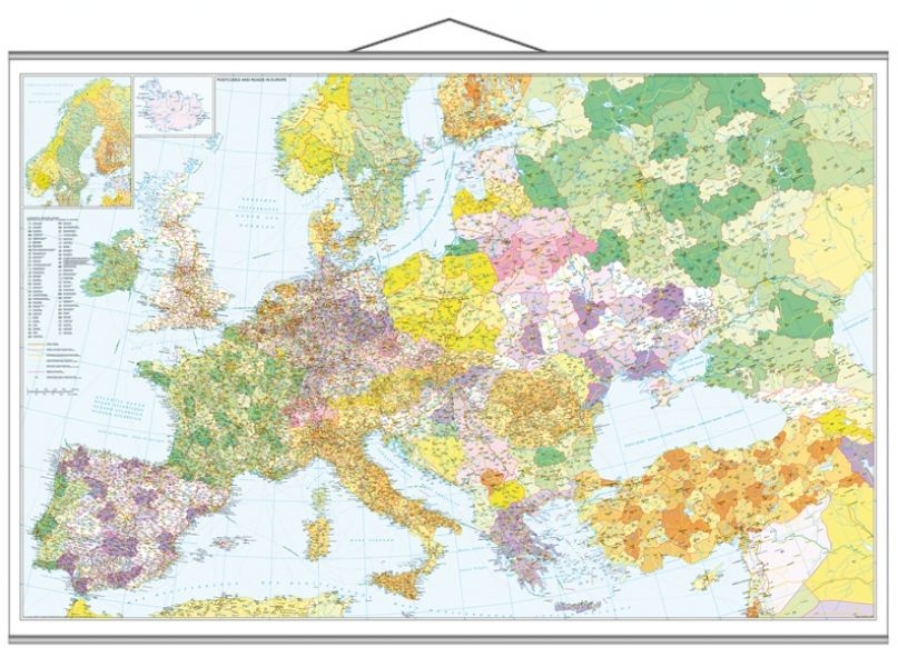 Straßen- und Postleitzahlenkarte Europa